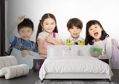 Group of happy children standing together. Wall mural